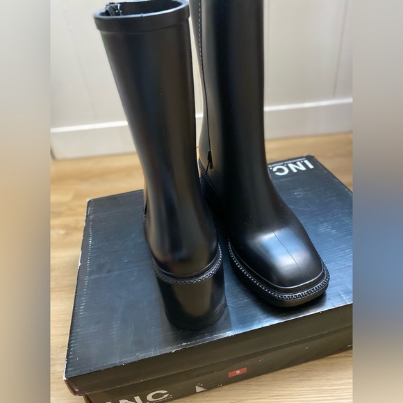 🔥🔥New in Box Chunky Grunge Everett INC Moto Square-Toe Black Waterproof Boots - Picture 5 of 10